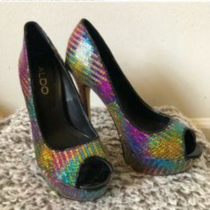 Aldo Multi-Colored Sequin Heels - NWT